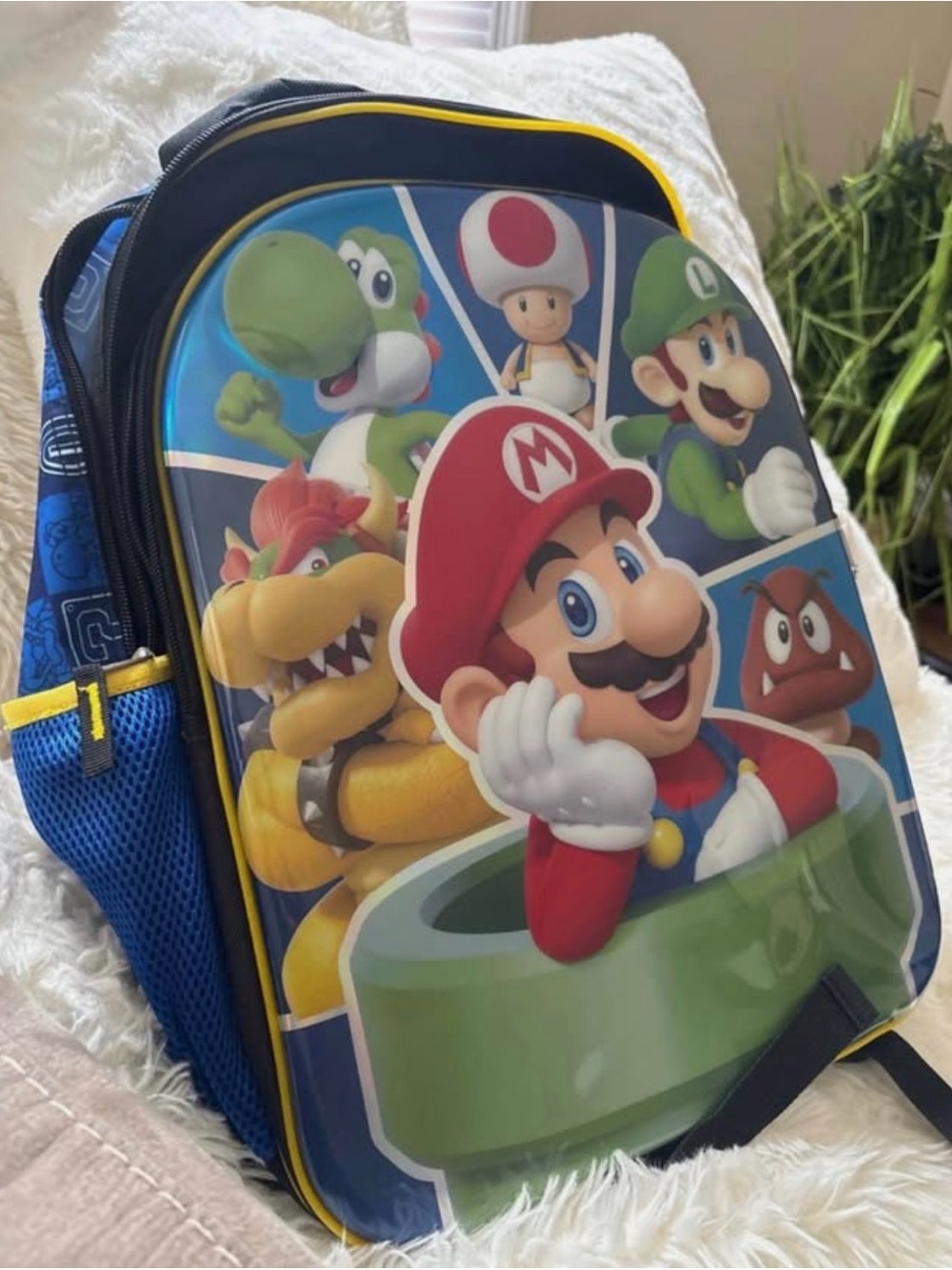 Nintendo Kids Backpack in Blue with Red & Green Characters